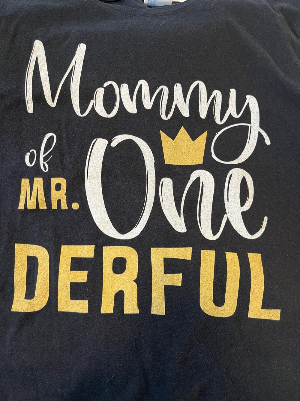 Port & Company Mommy of Mr One Derful 1st Birthday Shirt Black Large